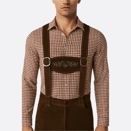 Pantalones Trachten para Hombre con Tirantes - Cuero - Listo para Oktoberfest