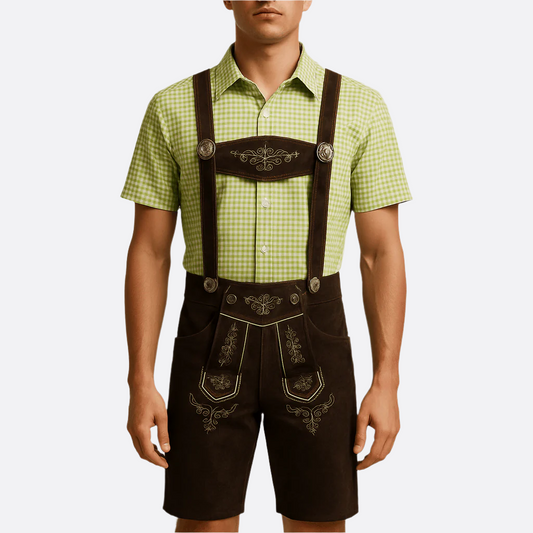 Traje Herre - Dirndl Bordado - Tejido Resistente para Oktoberfest - Fiesta Tradicional