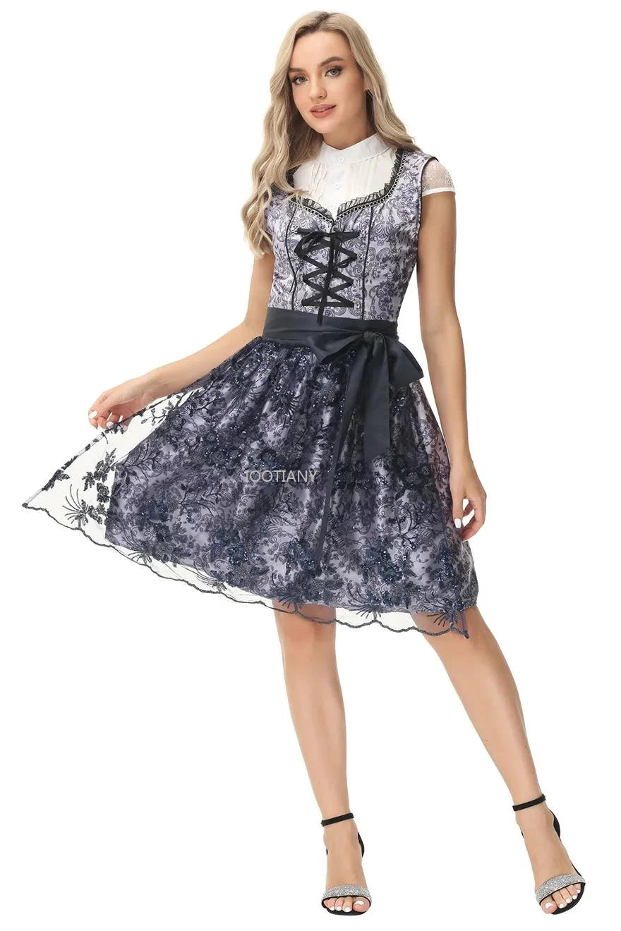 Vestido Dirndl para Damas - Material Transpirable - Traje Tradicional de Oktoberfest
