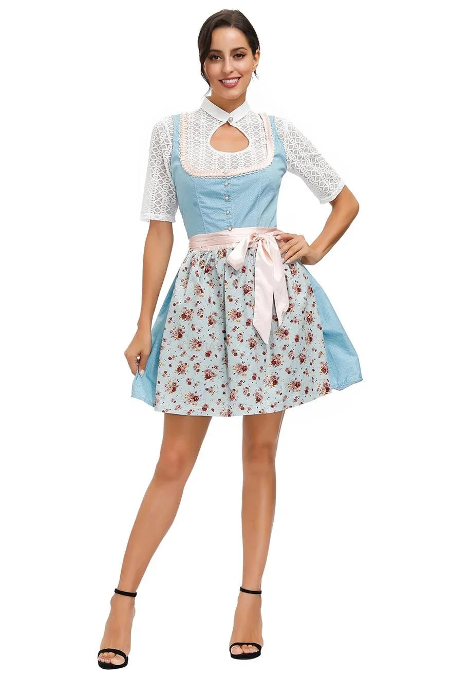 Vestido Dirndl para Damas - Material Transpirable - Traje Tradicional de Oktoberfest