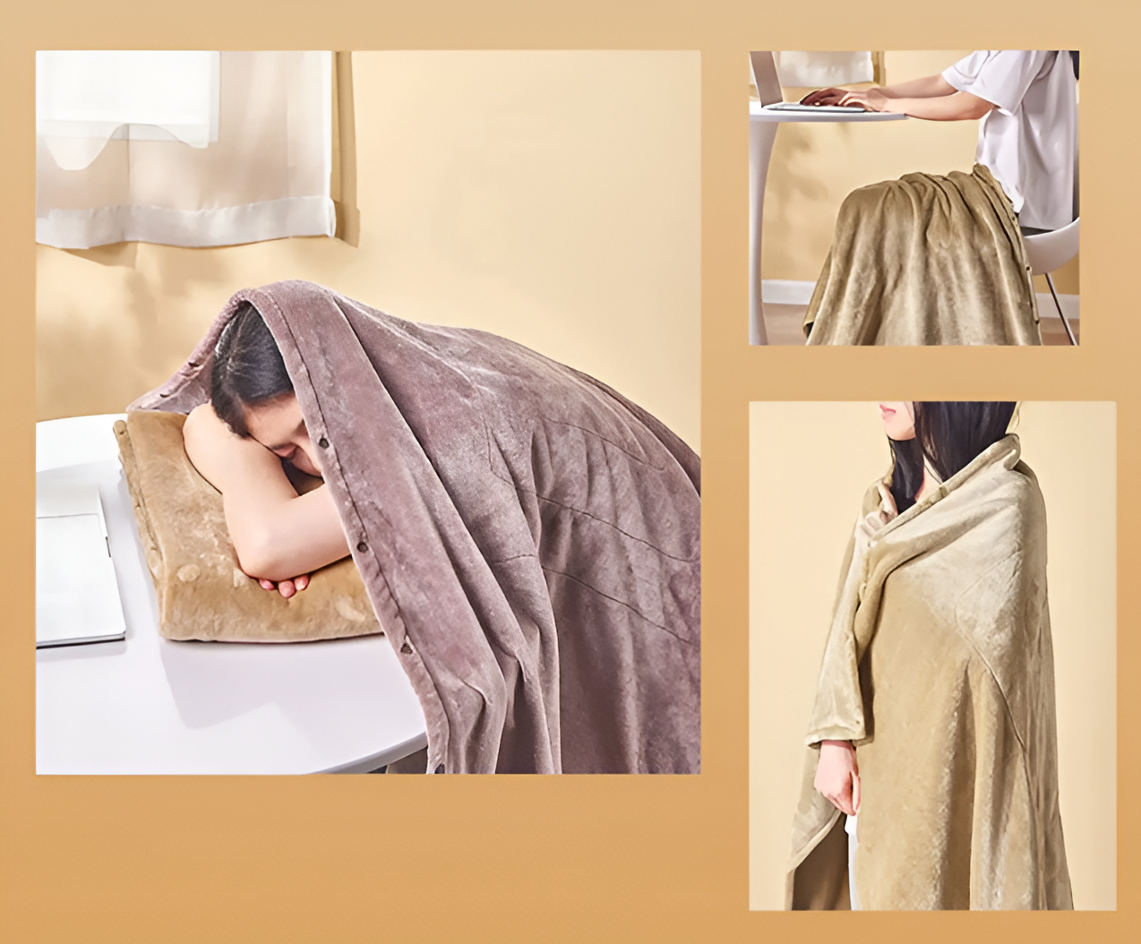 Manta Eléctrica USB Felpa Ultra Suave Cama Sofá