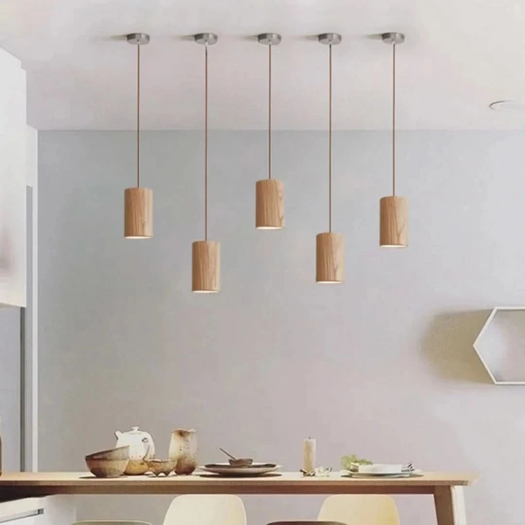 Timberessencia - Lámpara colgante de madera escandinava-Ceiling lamps-VyFlair