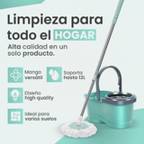 Fregona Giratoria Microfibra con Cubo y Escurridor