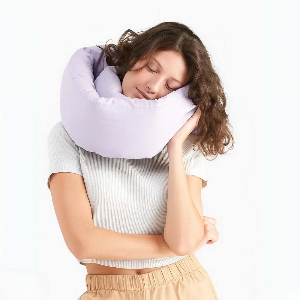 Almohada de viaje Infinity - soporte cervical ergonómica - viscoelástica compacta