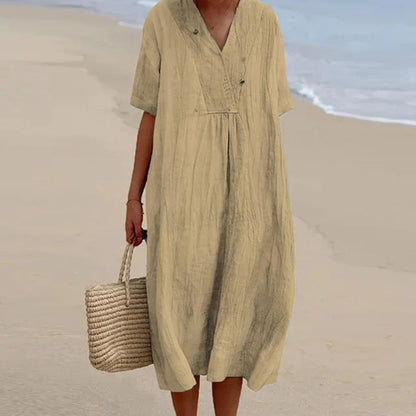 Vestido de Verano para Mujeres, Casual y Ligero con Corte Suelto en Colores Vibrantes