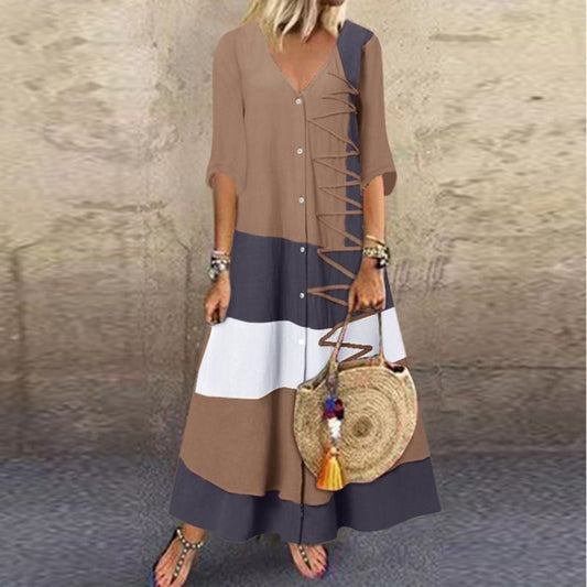 Vestido de Verano Elegante a Rayas Blancas para Mujeres - Vestidos Estilosos para Invitadas de Boda