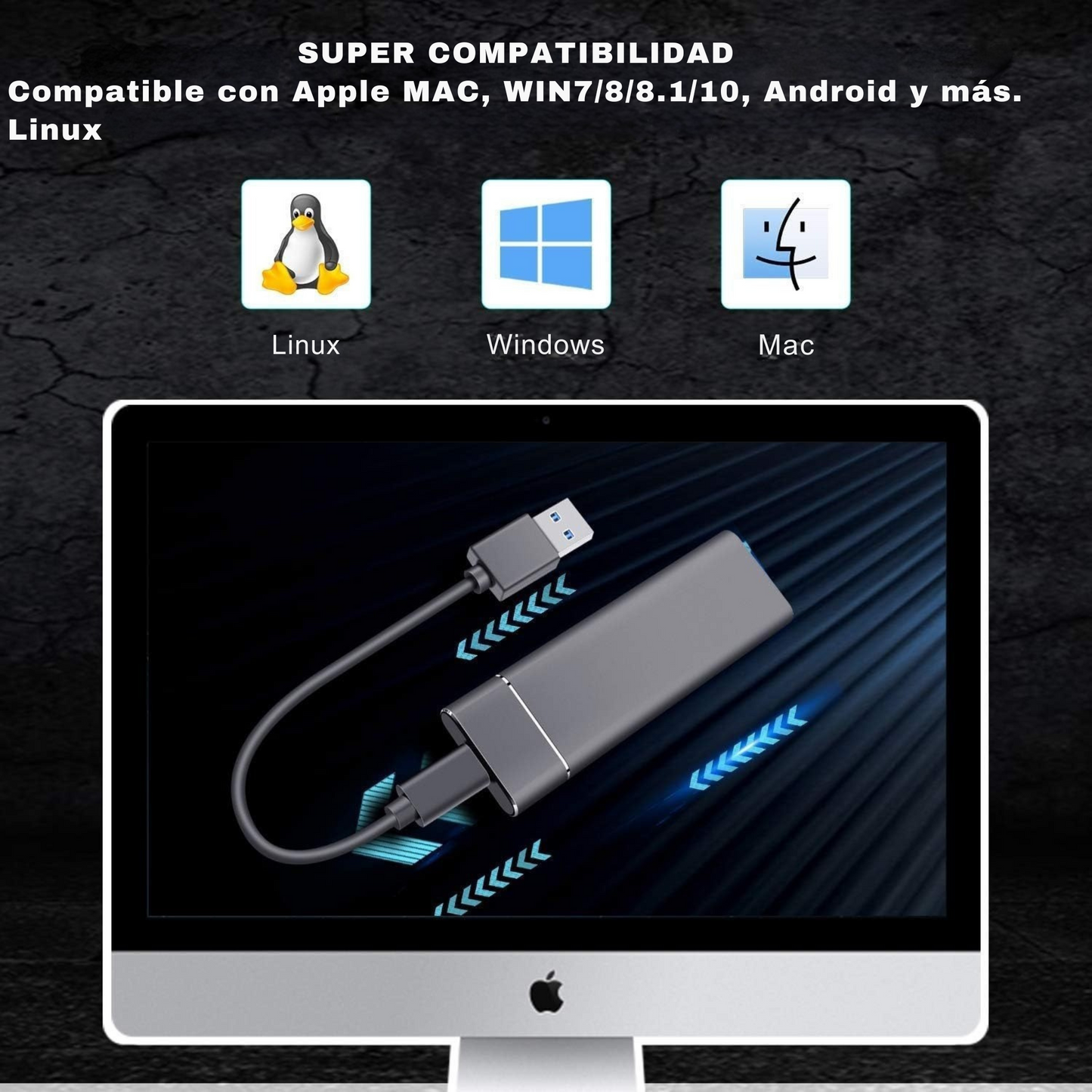 Disco Duro Externo Portátil de 8TB con Alta Velocidad de Transferencia