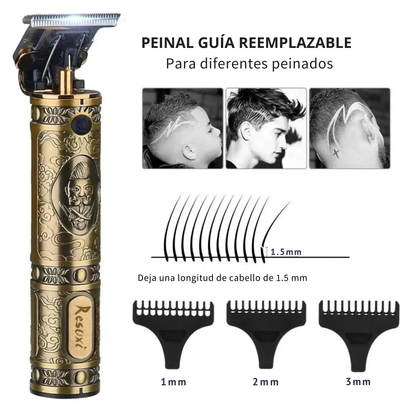 Recortador de cabello: acero inalámbrico y de acero inoxidable