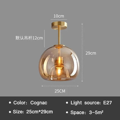 EssenceGlow - Minimalist Glass Ceiling Lamp