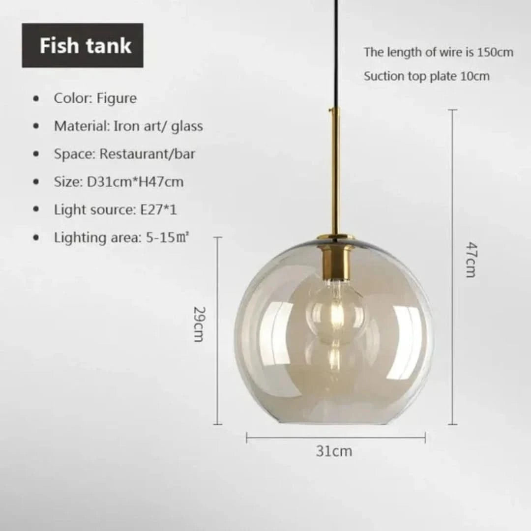 Loftluxe - Lámpara colgante de vidrio escandinavo-Ceiling lamps-VyFlair