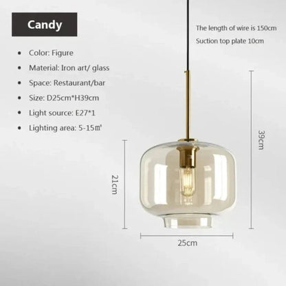 Loftluxe - Lámpara colgante de vidrio escandinavo-Ceiling lamps-VyFlair