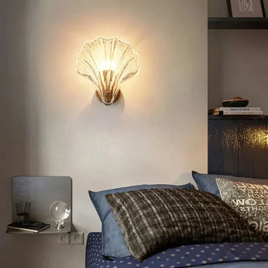 Coralgrimer - lámpara de pared de vidrio con cáscara-Wall lamps & Ceiling lamps-VyFlair