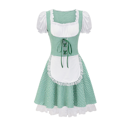 Dame Dirndl Vestido - A cuadros Sin Hombros - Vestido de Fiesta de Alta Calidad para Oktoberfest