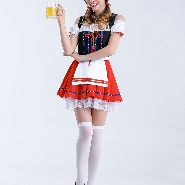 Dame Mini Dirndl Vestido - Materiale Ligero - Traje Festivo de Oktoberfest