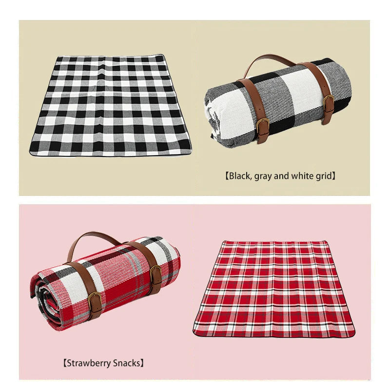 Manta de Picnic a Cuadros - Impermeable - Plegable - Exterior