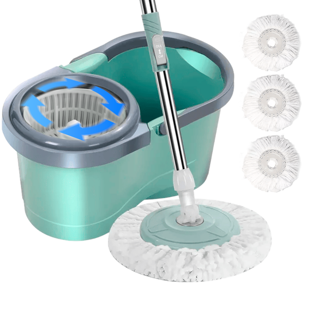 Fregona Giratoria Microfibra con Cubo y Escurridor