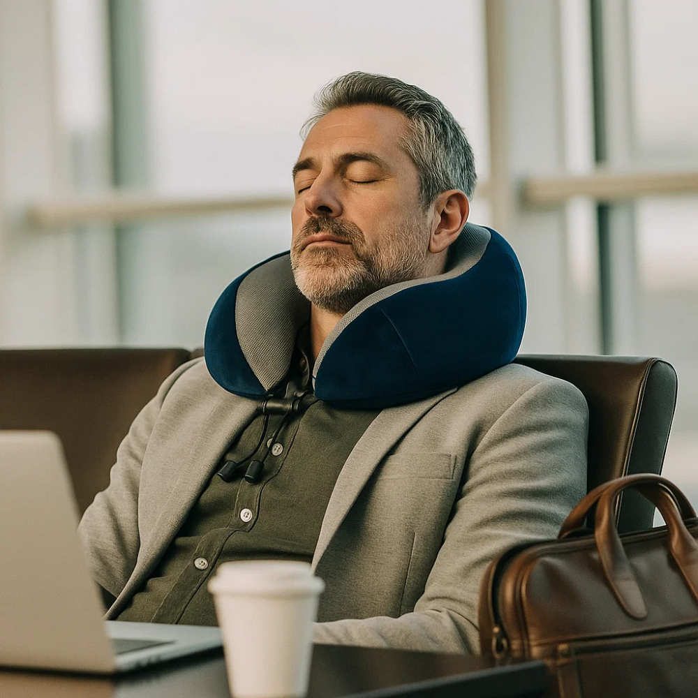 Almohada de Viaje para Cuello - Espuma Viscoelástica AirRest - Ergonómica