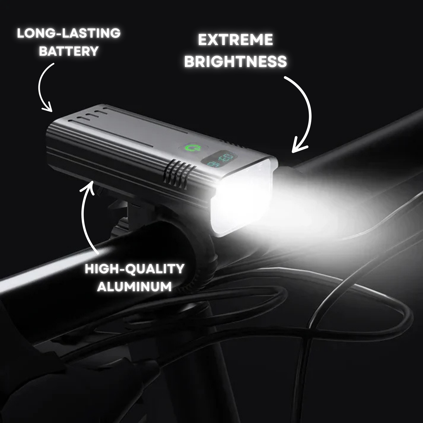Luminoride Power Beam - Luz Bicicleta 5000 Lúmenes - Batería 10000mAh