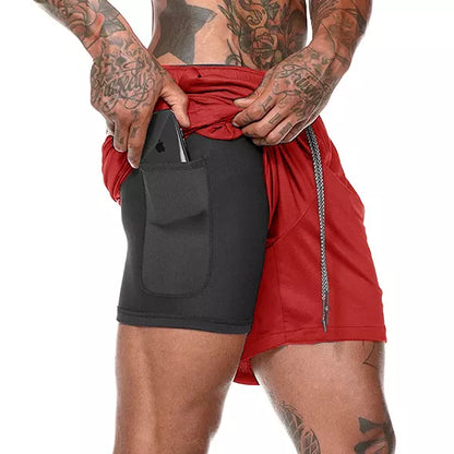 Pantalones Cortos de Gimnasio - Bolsillo para Teléfono - Forro Cómodo