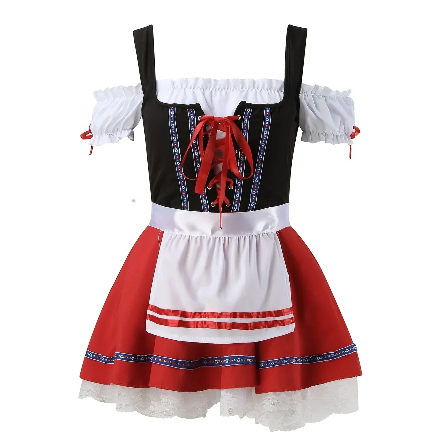 Dame Mini Dirndl Vestido - Materiale Ligero - Traje Festivo de Oktoberfest