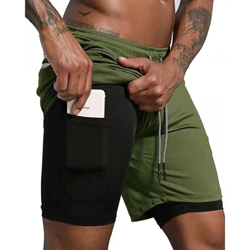 Pantalones Cortos de Gimnasio - Bolsillo para Teléfono - Forro Cómodo
