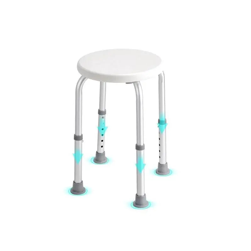 Silla de Ducha Antideslizante Ajustable - Aluminio y PE - Soporta 136 kg