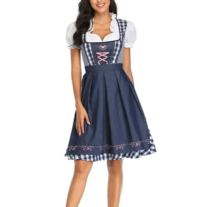 Vestido Dirndl para Damas Oktoberfest - Material Suave - Estilo Clásico - Vestido de Fiesta Tradicional Detallado