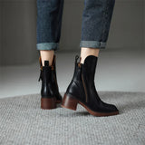 Zapatos de Cuero con Tacones Medios - Elegantes - Cómodos - LUXE-Zapatos - Mujer-VyFlair