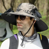 Sombrero de Pesca con Ventilador Solar Recargable