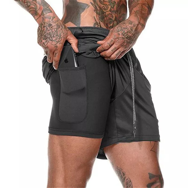 Pantalones Cortos de Gimnasio - Bolsillo para Teléfono - Forro Cómodo