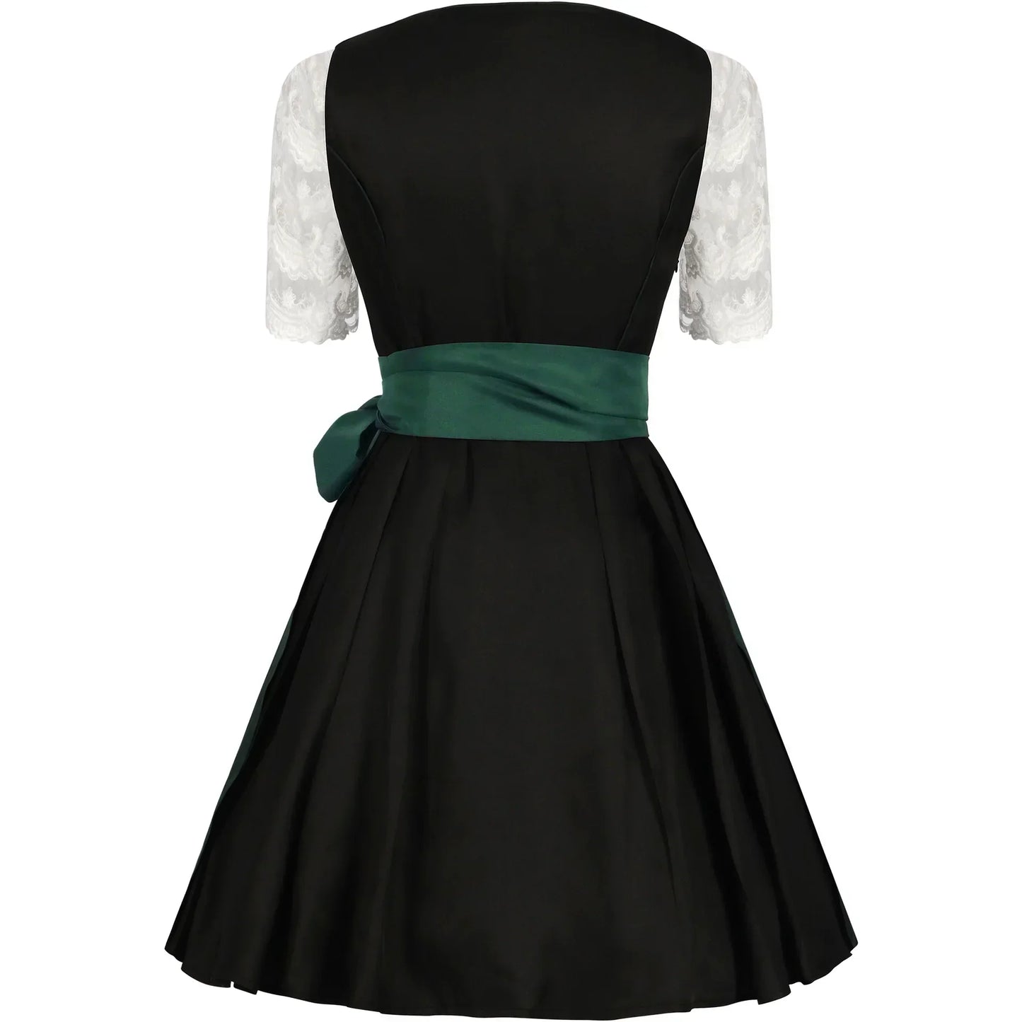 Vestido Dirndl para Mujeres - Tejido Ligero - Verde y Negro - Listo para Oktoberfest