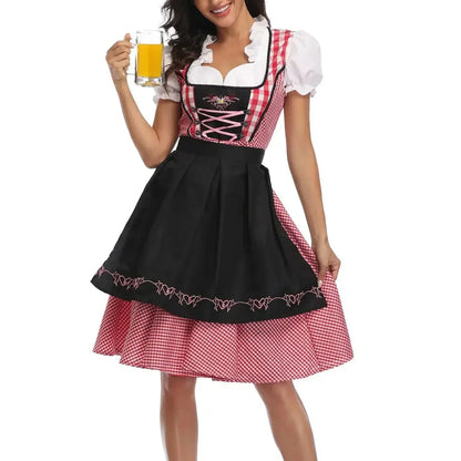 Vestido Dirndl para Damas Oktoberfest - Material Suave - Estilo Clásico - Vestido de Fiesta Tradicional Detallado