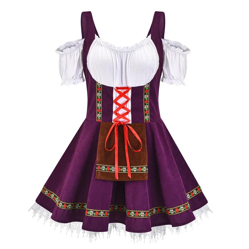 Vestido Mini Dirndl para Damas - Material Ligero - Elegante Moda Trachten para Oktoberfest