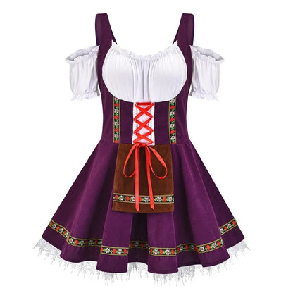 Vestido Mini Dirndl para Damas - Material Ligero - Elegante Moda Trachten para Oktoberfest
