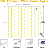 Cortina LED 3x3M – Luces Navideñas Decorativas con 8 Modos para Interior y Exterior