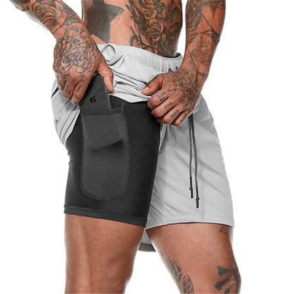 Pantalones Cortos de Gimnasio - Bolsillo para Teléfono - Forro Cómodo
