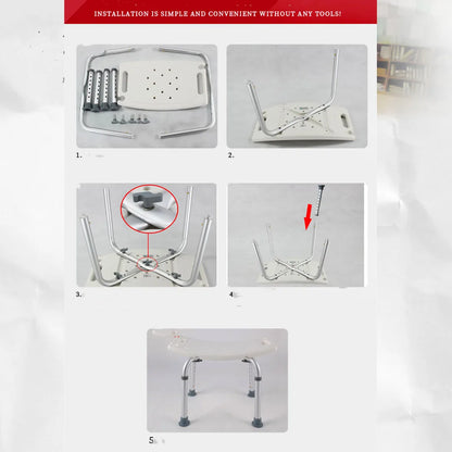 Silla de Baño Plegable Antideslizante Ajustable