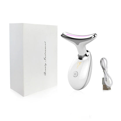 AgeDefy - Masajeador de Cuello y Cara EMS con Terapia LED para Afirmar la Piel