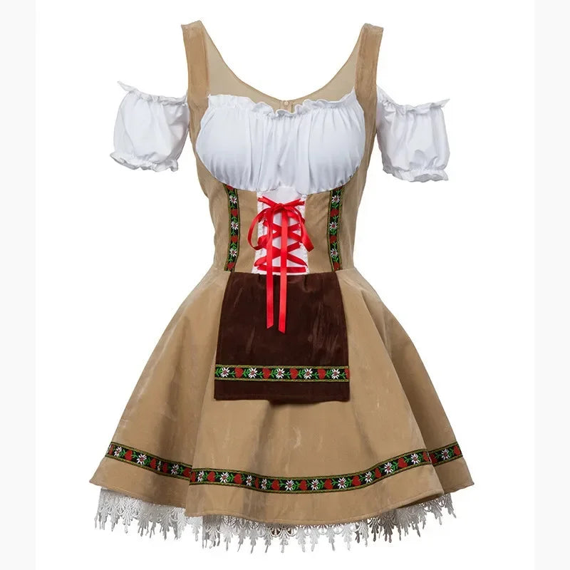 Vestido Mini Dirndl para Damas - Material Ligero - Elegante Moda Trachten para Oktoberfest