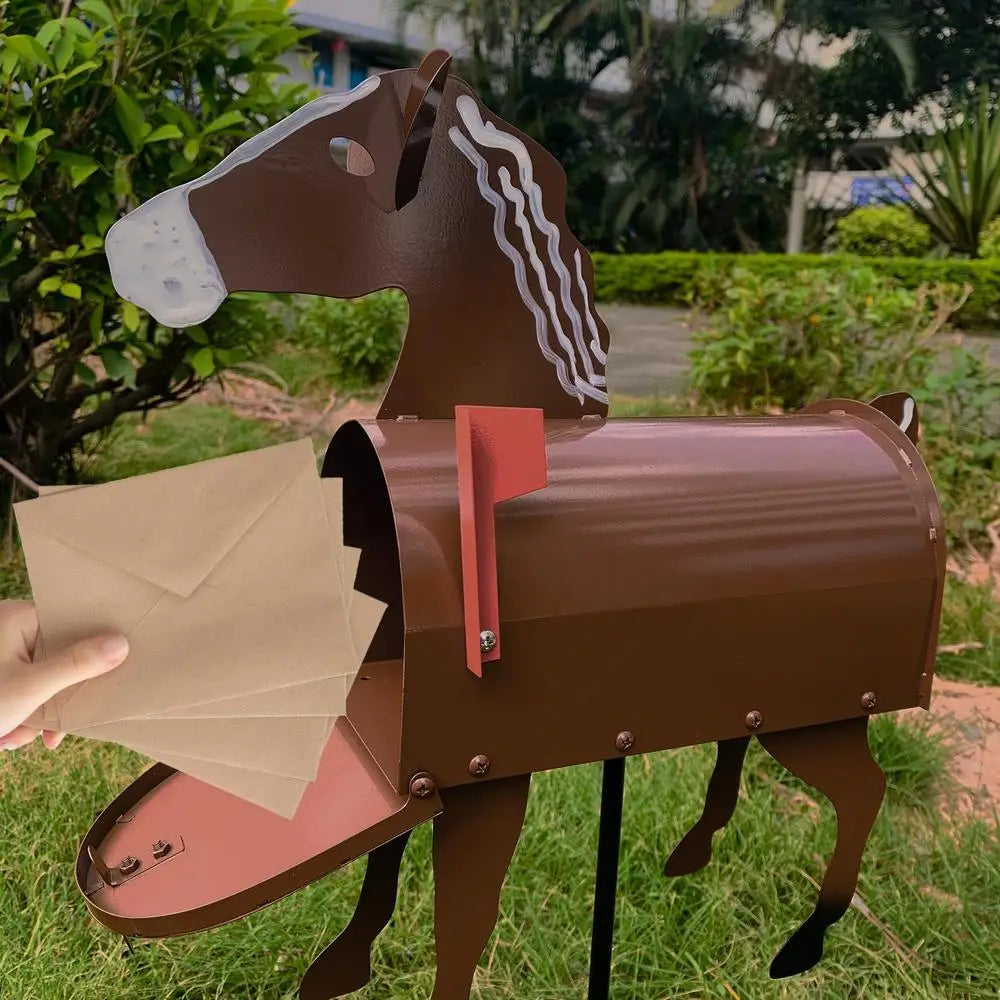 Buzón de Escultura de Animales Hecho a Mano – Buzón de Metal Resistente a la Corrosión para Decoración de Jardín y Entrada