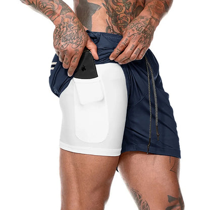 Pantalones Cortos de Gimnasio - Bolsillo para Teléfono - Forro Cómodo