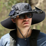Sombrero de Pesca con Ventilador Solar Recargable