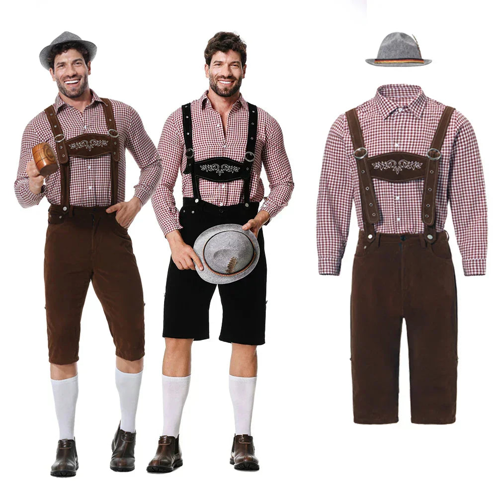 Pantalones Trachten para Hombre con Tirantes - Cuero - Listo para Oktoberfest