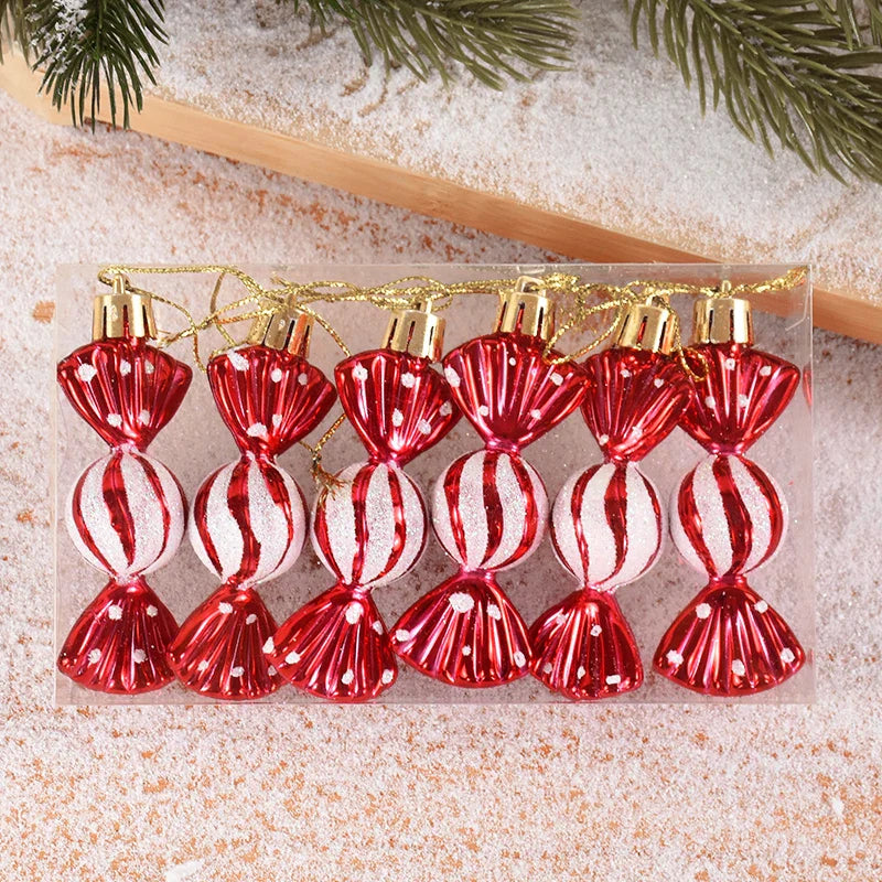Set 6 Adornos Lollipop Navideños – Diseño Caramelo para Árbol y Regalo