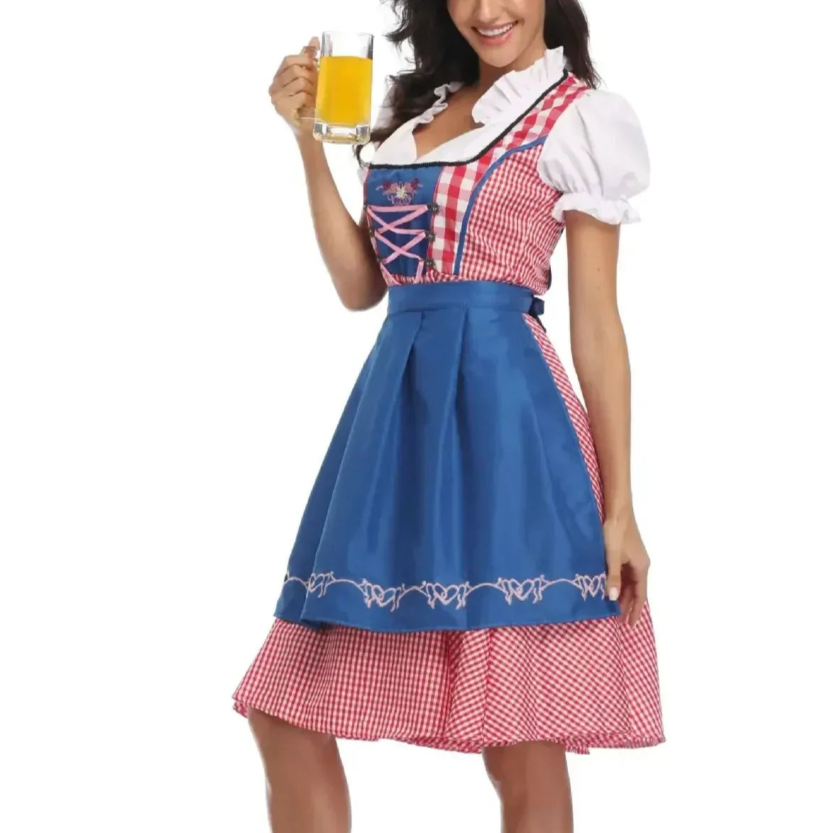 Vestido Dirndl para Damas Oktoberfest - Material Suave - Estilo Clásico - Vestido de Fiesta Tradicional Detallado