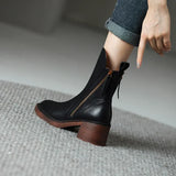 Zapatos de Cuero con Tacones Medios - Elegantes - Cómodos - LUXE-Zapatos - Mujer-VyFlair