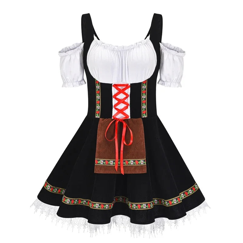 Vestido Mini Dirndl para Damas - Material Ligero - Elegante Moda Trachten para Oktoberfest