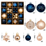 Zestaw 44 bombek choinkowych – unikalny design z plastiku o rozmiarze 3–6 cm do dekoracji choinki