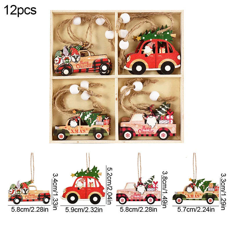 Adornos Galletas de Jengibre de Madera – Diseño Clásico para Árbol y Regalo