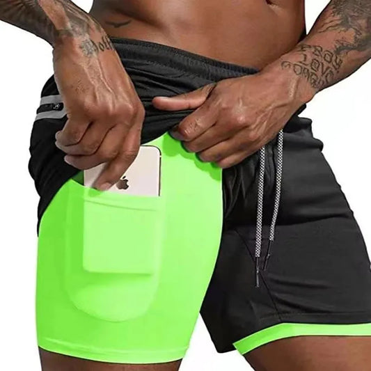 Pantalones Cortos de Gimnasio - Bolsillo para Teléfono - Forro Cómodo